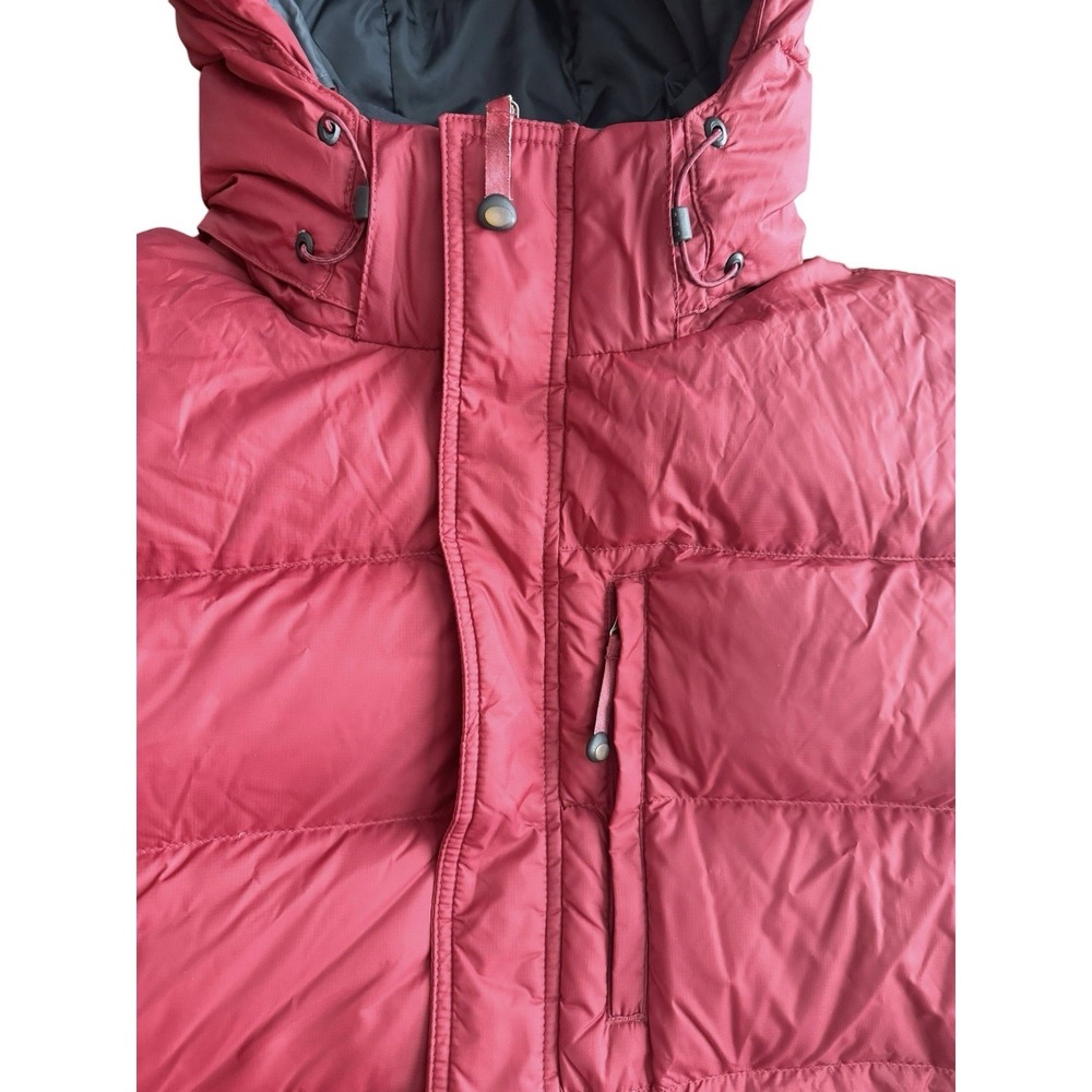LL Bean Coat Mens XL Maroon Down Puffer Hooded Parka Jacket Nylon Winter - Picture 3 of 11